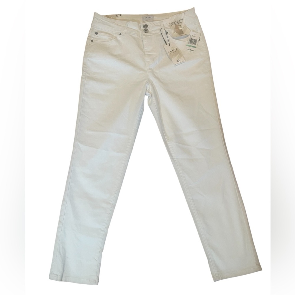Curve Appeal White Curve Creator Mid Rise Jeans 8/29 NWT